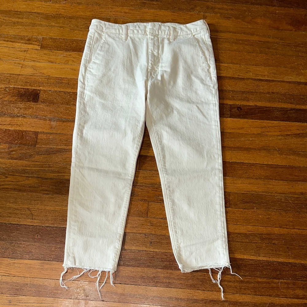 MOTHER The Shaker Prep Fray Ankle Jeans in Act Natural, Sz 30